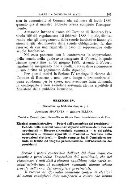 La giustizia amministrativa raccolta di decisioni e pareri del Consiglio di Stato, decisioni della Corte dei conti, sentenze della Cassazione di Roma, e decisioni delle Giunte provinciali amministrative