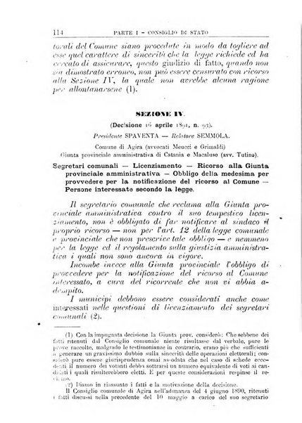 La giustizia amministrativa raccolta di decisioni e pareri del Consiglio di Stato, decisioni della Corte dei conti, sentenze della Cassazione di Roma, e decisioni delle Giunte provinciali amministrative