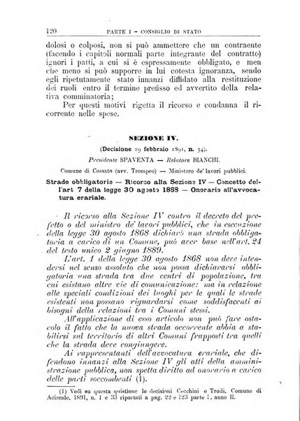 La giustizia amministrativa raccolta di decisioni e pareri del Consiglio di Stato, decisioni della Corte dei conti, sentenze della Cassazione di Roma, e decisioni delle Giunte provinciali amministrative