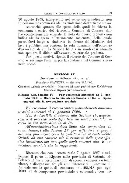 La giustizia amministrativa raccolta di decisioni e pareri del Consiglio di Stato, decisioni della Corte dei conti, sentenze della Cassazione di Roma, e decisioni delle Giunte provinciali amministrative