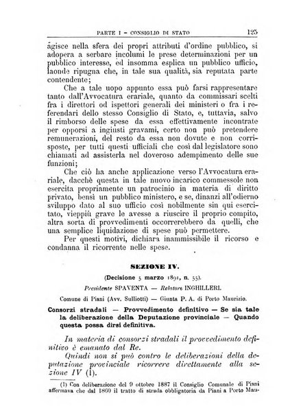 La giustizia amministrativa raccolta di decisioni e pareri del Consiglio di Stato, decisioni della Corte dei conti, sentenze della Cassazione di Roma, e decisioni delle Giunte provinciali amministrative