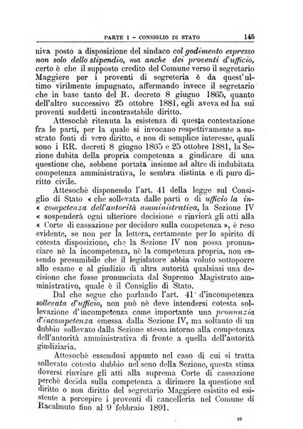 La giustizia amministrativa raccolta di decisioni e pareri del Consiglio di Stato, decisioni della Corte dei conti, sentenze della Cassazione di Roma, e decisioni delle Giunte provinciali amministrative