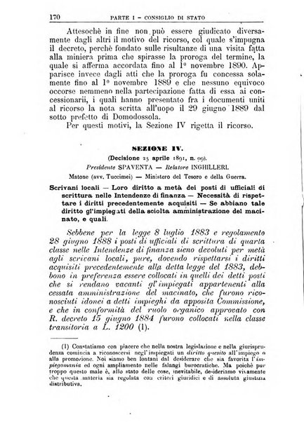 La giustizia amministrativa raccolta di decisioni e pareri del Consiglio di Stato, decisioni della Corte dei conti, sentenze della Cassazione di Roma, e decisioni delle Giunte provinciali amministrative