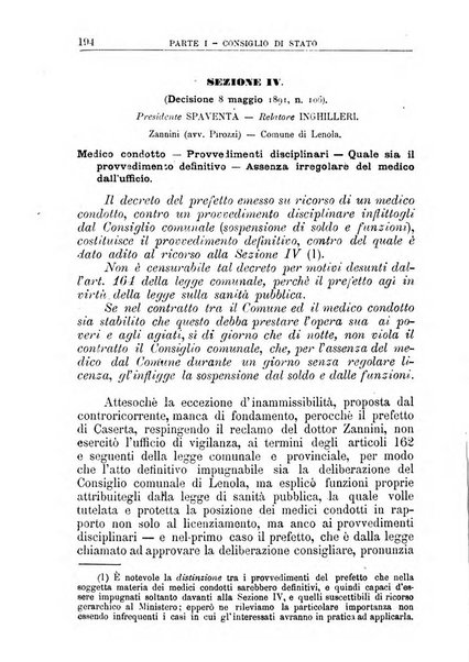 La giustizia amministrativa raccolta di decisioni e pareri del Consiglio di Stato, decisioni della Corte dei conti, sentenze della Cassazione di Roma, e decisioni delle Giunte provinciali amministrative