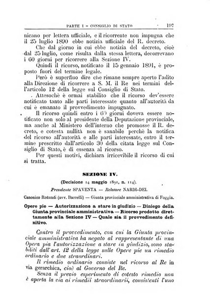 La giustizia amministrativa raccolta di decisioni e pareri del Consiglio di Stato, decisioni della Corte dei conti, sentenze della Cassazione di Roma, e decisioni delle Giunte provinciali amministrative