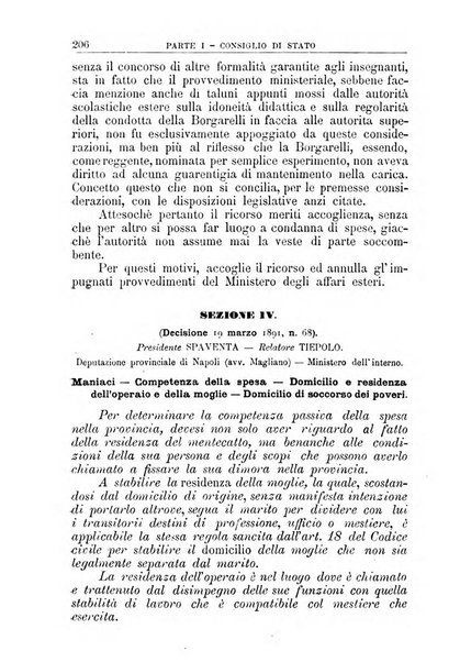 La giustizia amministrativa raccolta di decisioni e pareri del Consiglio di Stato, decisioni della Corte dei conti, sentenze della Cassazione di Roma, e decisioni delle Giunte provinciali amministrative