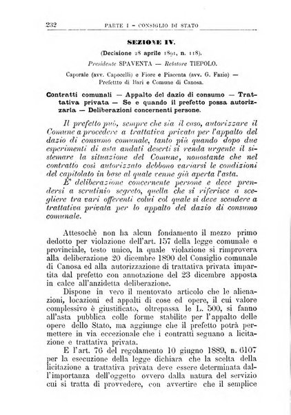 La giustizia amministrativa raccolta di decisioni e pareri del Consiglio di Stato, decisioni della Corte dei conti, sentenze della Cassazione di Roma, e decisioni delle Giunte provinciali amministrative