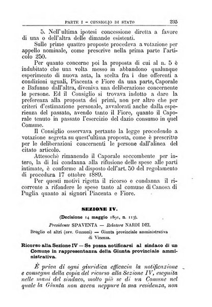 La giustizia amministrativa raccolta di decisioni e pareri del Consiglio di Stato, decisioni della Corte dei conti, sentenze della Cassazione di Roma, e decisioni delle Giunte provinciali amministrative