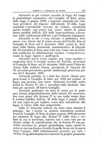 La giustizia amministrativa raccolta di decisioni e pareri del Consiglio di Stato, decisioni della Corte dei conti, sentenze della Cassazione di Roma, e decisioni delle Giunte provinciali amministrative