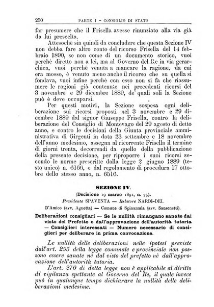 La giustizia amministrativa raccolta di decisioni e pareri del Consiglio di Stato, decisioni della Corte dei conti, sentenze della Cassazione di Roma, e decisioni delle Giunte provinciali amministrative