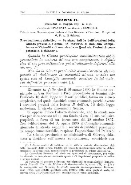 La giustizia amministrativa raccolta di decisioni e pareri del Consiglio di Stato, decisioni della Corte dei conti, sentenze della Cassazione di Roma, e decisioni delle Giunte provinciali amministrative