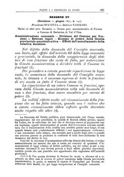 La giustizia amministrativa raccolta di decisioni e pareri del Consiglio di Stato, decisioni della Corte dei conti, sentenze della Cassazione di Roma, e decisioni delle Giunte provinciali amministrative