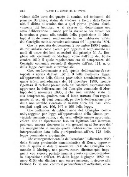 La giustizia amministrativa raccolta di decisioni e pareri del Consiglio di Stato, decisioni della Corte dei conti, sentenze della Cassazione di Roma, e decisioni delle Giunte provinciali amministrative