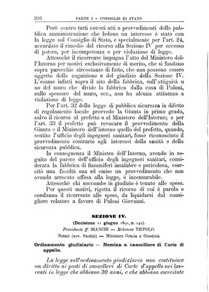 La giustizia amministrativa raccolta di decisioni e pareri del Consiglio di Stato, decisioni della Corte dei conti, sentenze della Cassazione di Roma, e decisioni delle Giunte provinciali amministrative