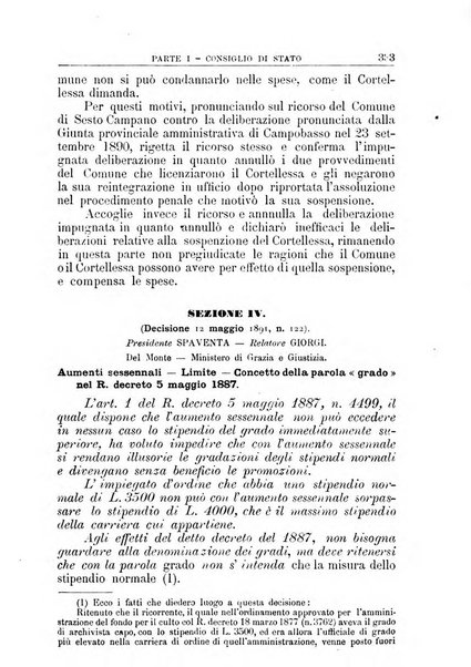 La giustizia amministrativa raccolta di decisioni e pareri del Consiglio di Stato, decisioni della Corte dei conti, sentenze della Cassazione di Roma, e decisioni delle Giunte provinciali amministrative