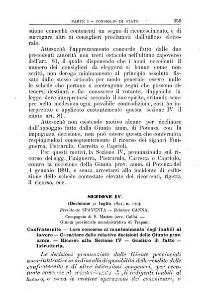 La giustizia amministrativa raccolta di decisioni e pareri del Consiglio di Stato, decisioni della Corte dei conti, sentenze della Cassazione di Roma, e decisioni delle Giunte provinciali amministrative