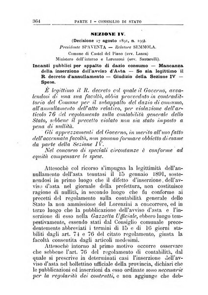 La giustizia amministrativa raccolta di decisioni e pareri del Consiglio di Stato, decisioni della Corte dei conti, sentenze della Cassazione di Roma, e decisioni delle Giunte provinciali amministrative