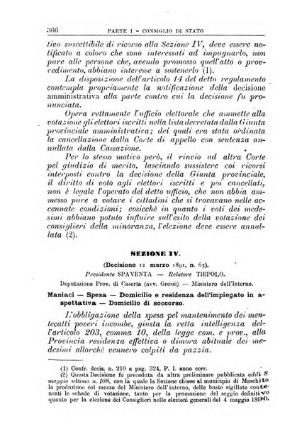 La giustizia amministrativa raccolta di decisioni e pareri del Consiglio di Stato, decisioni della Corte dei conti, sentenze della Cassazione di Roma, e decisioni delle Giunte provinciali amministrative