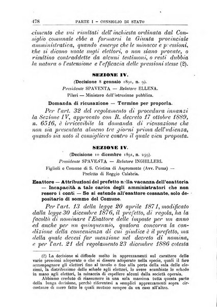 La giustizia amministrativa raccolta di decisioni e pareri del Consiglio di Stato, decisioni della Corte dei conti, sentenze della Cassazione di Roma, e decisioni delle Giunte provinciali amministrative