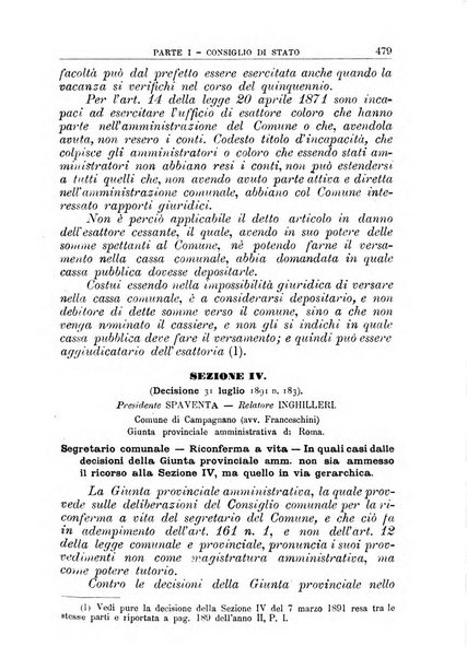 La giustizia amministrativa raccolta di decisioni e pareri del Consiglio di Stato, decisioni della Corte dei conti, sentenze della Cassazione di Roma, e decisioni delle Giunte provinciali amministrative