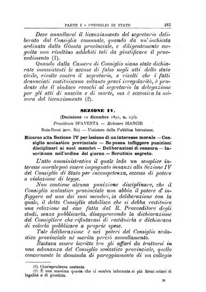 La giustizia amministrativa raccolta di decisioni e pareri del Consiglio di Stato, decisioni della Corte dei conti, sentenze della Cassazione di Roma, e decisioni delle Giunte provinciali amministrative