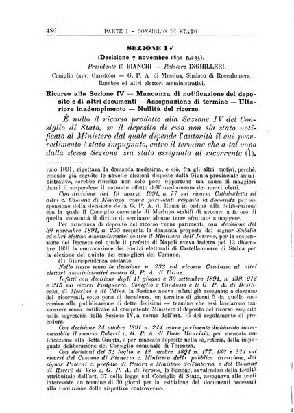 La giustizia amministrativa raccolta di decisioni e pareri del Consiglio di Stato, decisioni della Corte dei conti, sentenze della Cassazione di Roma, e decisioni delle Giunte provinciali amministrative