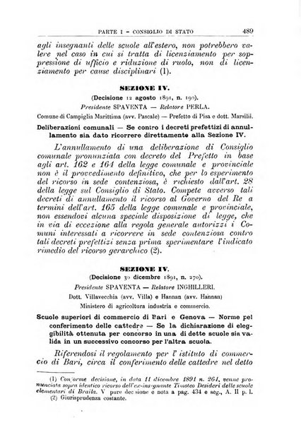 La giustizia amministrativa raccolta di decisioni e pareri del Consiglio di Stato, decisioni della Corte dei conti, sentenze della Cassazione di Roma, e decisioni delle Giunte provinciali amministrative