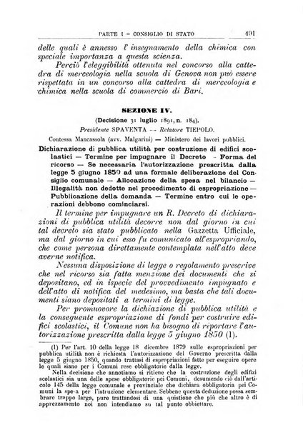 La giustizia amministrativa raccolta di decisioni e pareri del Consiglio di Stato, decisioni della Corte dei conti, sentenze della Cassazione di Roma, e decisioni delle Giunte provinciali amministrative