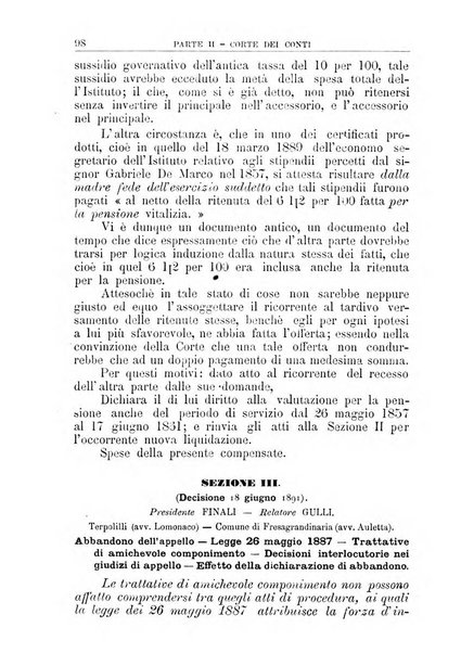 La giustizia amministrativa raccolta di decisioni e pareri del Consiglio di Stato, decisioni della Corte dei conti, sentenze della Cassazione di Roma, e decisioni delle Giunte provinciali amministrative