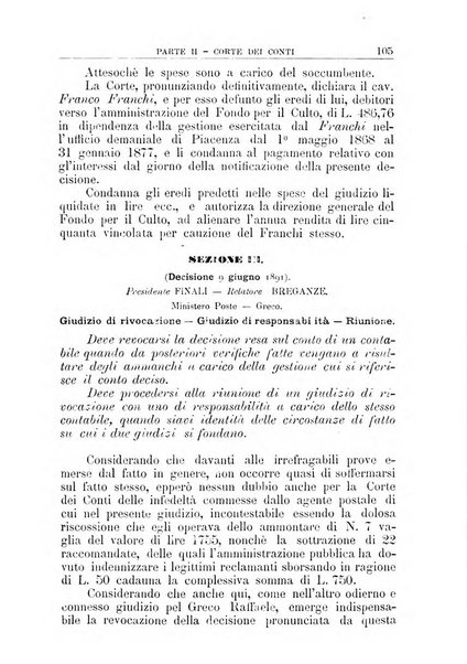 La giustizia amministrativa raccolta di decisioni e pareri del Consiglio di Stato, decisioni della Corte dei conti, sentenze della Cassazione di Roma, e decisioni delle Giunte provinciali amministrative