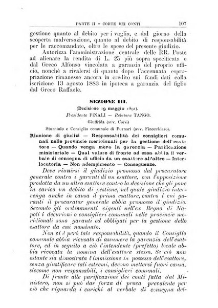 La giustizia amministrativa raccolta di decisioni e pareri del Consiglio di Stato, decisioni della Corte dei conti, sentenze della Cassazione di Roma, e decisioni delle Giunte provinciali amministrative