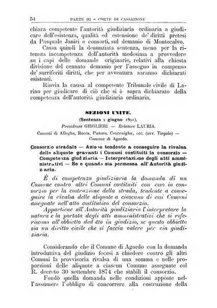 La giustizia amministrativa raccolta di decisioni e pareri del Consiglio di Stato, decisioni della Corte dei conti, sentenze della Cassazione di Roma, e decisioni delle Giunte provinciali amministrative