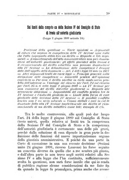 La giustizia amministrativa raccolta di decisioni e pareri del Consiglio di Stato, decisioni della Corte dei conti, sentenze della Cassazione di Roma, e decisioni delle Giunte provinciali amministrative