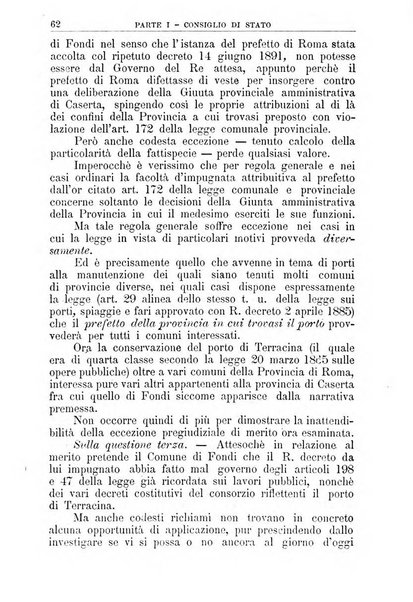 La giustizia amministrativa raccolta di decisioni e pareri del Consiglio di Stato, decisioni della Corte dei conti, sentenze della Cassazione di Roma, e decisioni delle Giunte provinciali amministrative