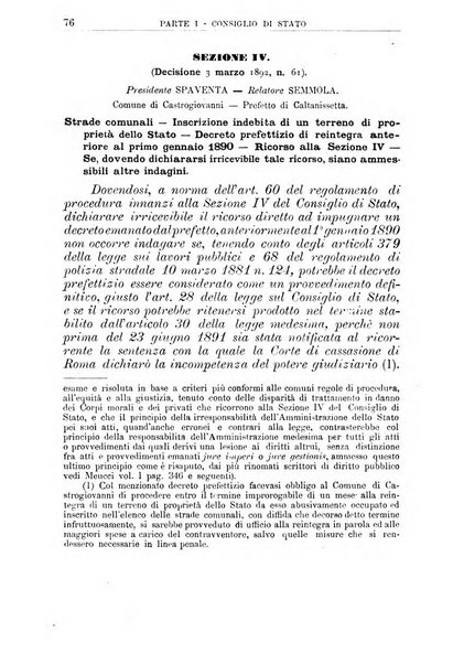 La giustizia amministrativa raccolta di decisioni e pareri del Consiglio di Stato, decisioni della Corte dei conti, sentenze della Cassazione di Roma, e decisioni delle Giunte provinciali amministrative