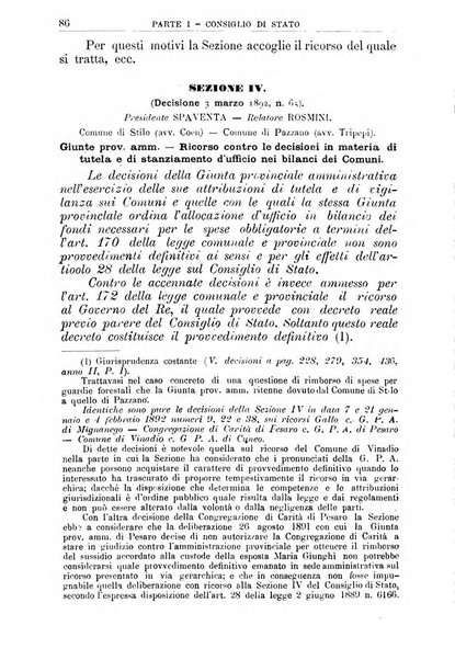 La giustizia amministrativa raccolta di decisioni e pareri del Consiglio di Stato, decisioni della Corte dei conti, sentenze della Cassazione di Roma, e decisioni delle Giunte provinciali amministrative