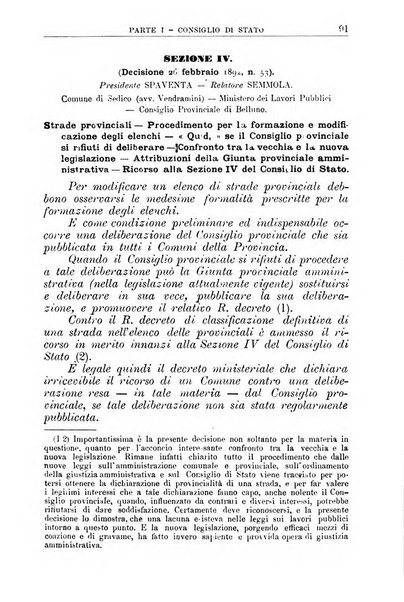 La giustizia amministrativa raccolta di decisioni e pareri del Consiglio di Stato, decisioni della Corte dei conti, sentenze della Cassazione di Roma, e decisioni delle Giunte provinciali amministrative