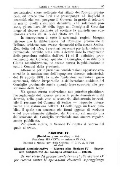 La giustizia amministrativa raccolta di decisioni e pareri del Consiglio di Stato, decisioni della Corte dei conti, sentenze della Cassazione di Roma, e decisioni delle Giunte provinciali amministrative