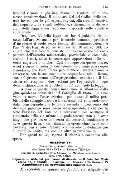 La giustizia amministrativa raccolta di decisioni e pareri del Consiglio di Stato, decisioni della Corte dei conti, sentenze della Cassazione di Roma, e decisioni delle Giunte provinciali amministrative