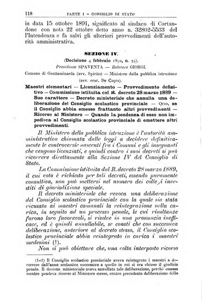 La giustizia amministrativa raccolta di decisioni e pareri del Consiglio di Stato, decisioni della Corte dei conti, sentenze della Cassazione di Roma, e decisioni delle Giunte provinciali amministrative