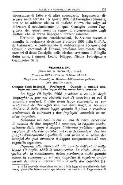 La giustizia amministrativa raccolta di decisioni e pareri del Consiglio di Stato, decisioni della Corte dei conti, sentenze della Cassazione di Roma, e decisioni delle Giunte provinciali amministrative