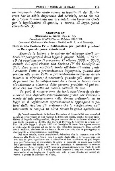 La giustizia amministrativa raccolta di decisioni e pareri del Consiglio di Stato, decisioni della Corte dei conti, sentenze della Cassazione di Roma, e decisioni delle Giunte provinciali amministrative