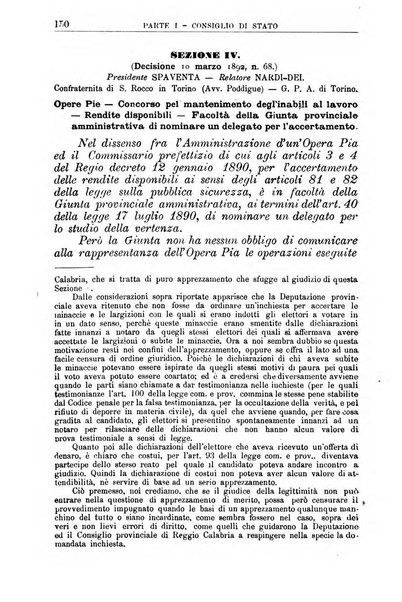 La giustizia amministrativa raccolta di decisioni e pareri del Consiglio di Stato, decisioni della Corte dei conti, sentenze della Cassazione di Roma, e decisioni delle Giunte provinciali amministrative