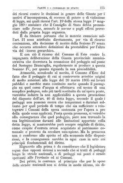 La giustizia amministrativa raccolta di decisioni e pareri del Consiglio di Stato, decisioni della Corte dei conti, sentenze della Cassazione di Roma, e decisioni delle Giunte provinciali amministrative