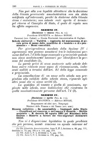 La giustizia amministrativa raccolta di decisioni e pareri del Consiglio di Stato, decisioni della Corte dei conti, sentenze della Cassazione di Roma, e decisioni delle Giunte provinciali amministrative