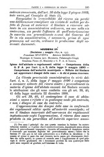 La giustizia amministrativa raccolta di decisioni e pareri del Consiglio di Stato, decisioni della Corte dei conti, sentenze della Cassazione di Roma, e decisioni delle Giunte provinciali amministrative