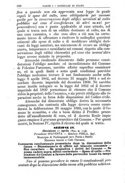 La giustizia amministrativa raccolta di decisioni e pareri del Consiglio di Stato, decisioni della Corte dei conti, sentenze della Cassazione di Roma, e decisioni delle Giunte provinciali amministrative