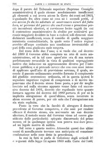 La giustizia amministrativa raccolta di decisioni e pareri del Consiglio di Stato, decisioni della Corte dei conti, sentenze della Cassazione di Roma, e decisioni delle Giunte provinciali amministrative