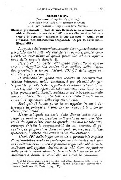 La giustizia amministrativa raccolta di decisioni e pareri del Consiglio di Stato, decisioni della Corte dei conti, sentenze della Cassazione di Roma, e decisioni delle Giunte provinciali amministrative