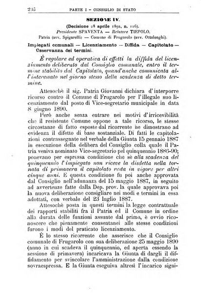 La giustizia amministrativa raccolta di decisioni e pareri del Consiglio di Stato, decisioni della Corte dei conti, sentenze della Cassazione di Roma, e decisioni delle Giunte provinciali amministrative